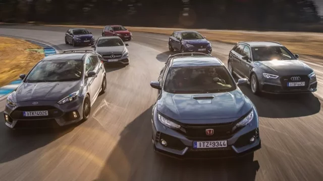 Velké srovnání ostrých hatchbacků: Který je nejrychlejší na závodním okruhu?