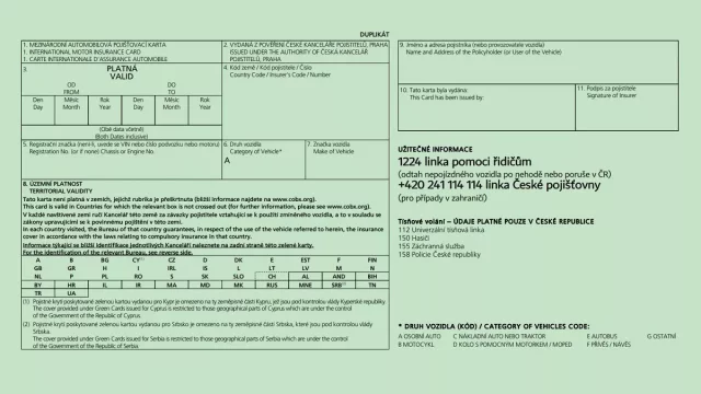Povinné ručení: Barva zelené karty se od července změní