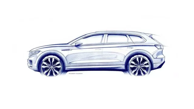 Volkswagen Touareg bude vypadat atraktivně. Podívejte se na první skicu